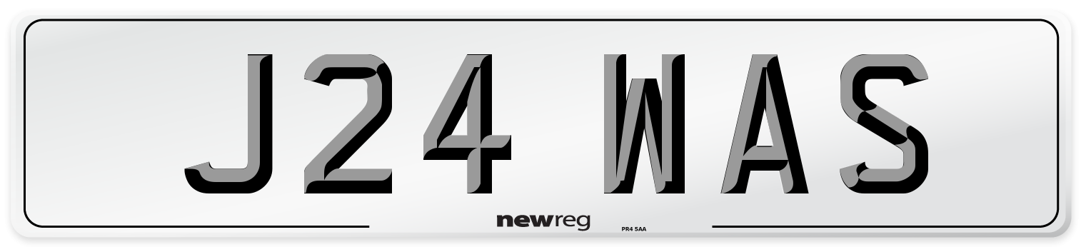 J24 WAS Number Plate from New Reg